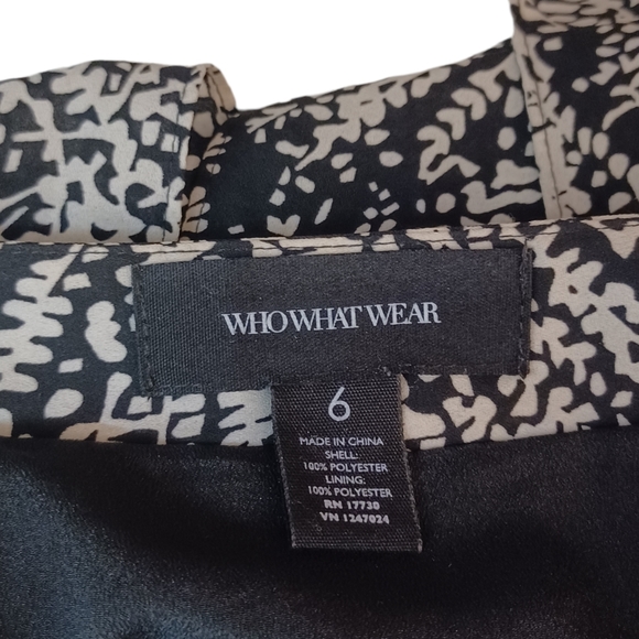WHO WHAT WEAR Black Ivory Willow Print Car Wash Swing Skirt 6 (Small) - Picture 3 of 8